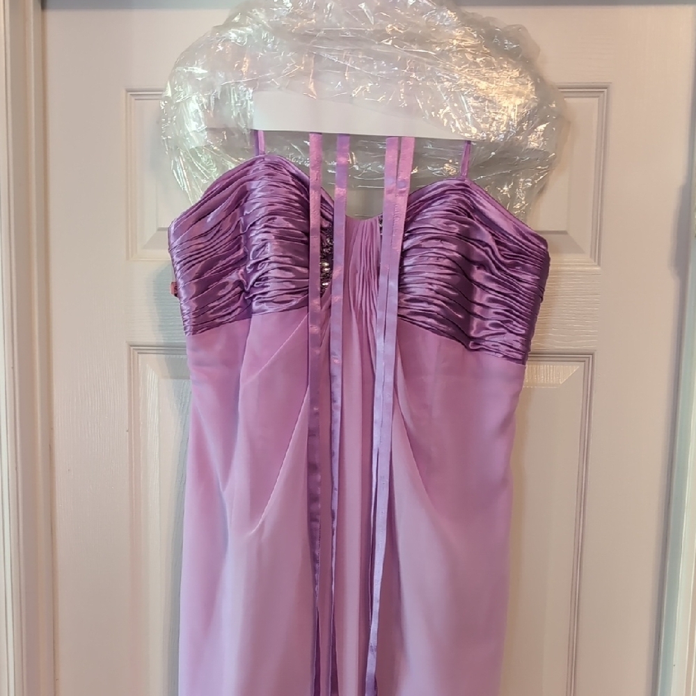 Elegant Purple Strapless Dress